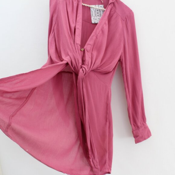 Free People Worlds Apart Tunic in Deep Plum - Picture 3 of 6